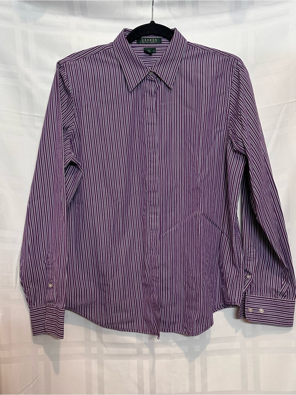 Lauren Ralph Lauren Women's Purple Striped Button-Down Shirt